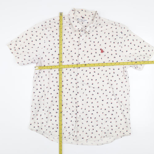 U.S. Polo Assn. Men's White 2XL Short Sleeve Button-Up Shirt