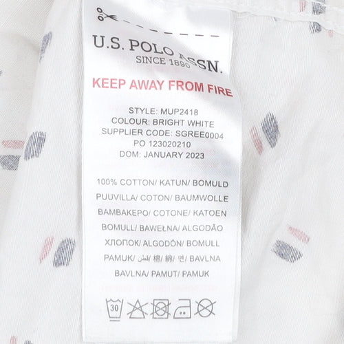 U.S. Polo Assn. Men's White 2XL Short Sleeve Button-Up Shirt