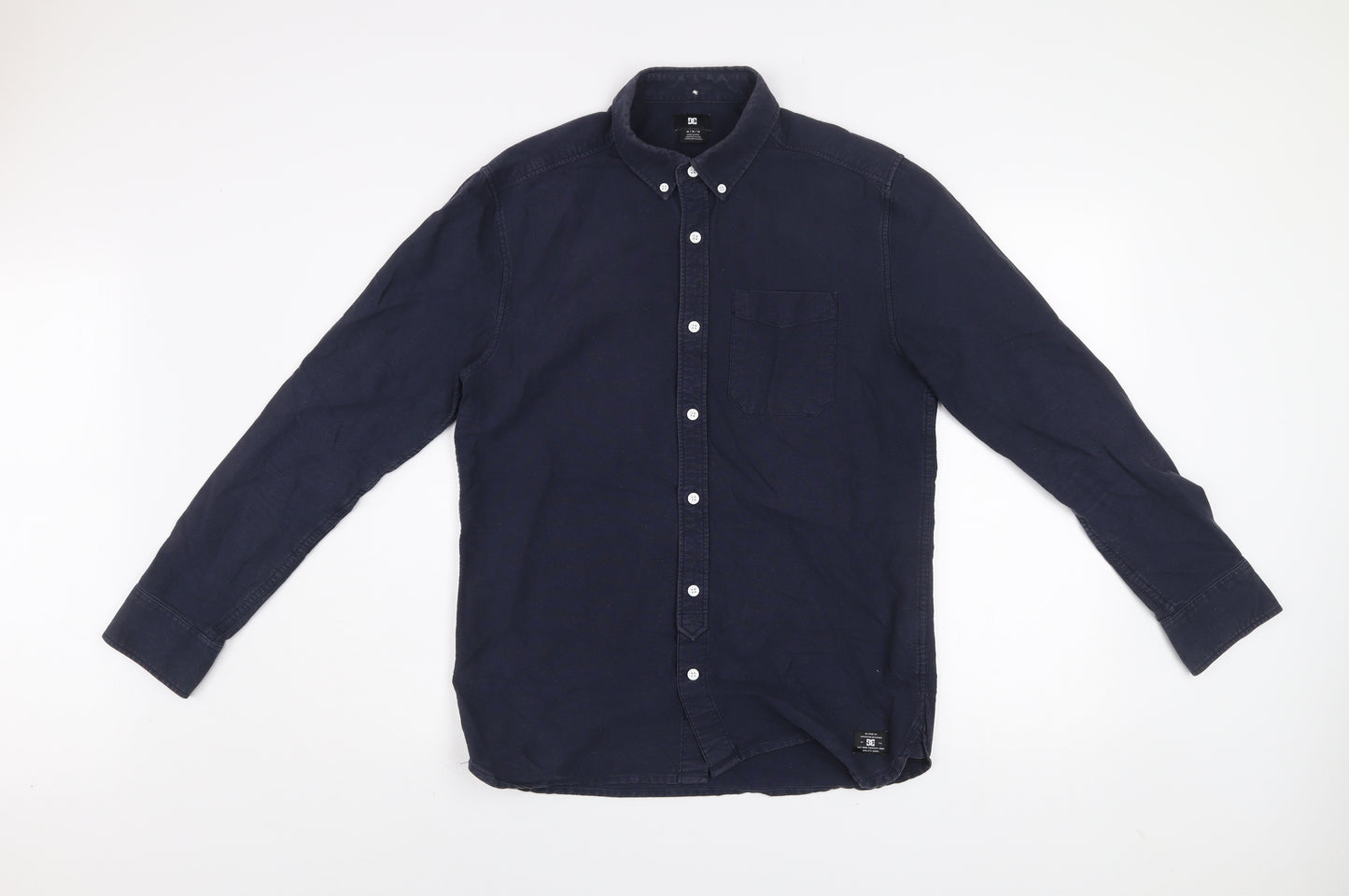DC Men’s Blue Cotton Button-Up Long Sleeve Casual Shirt M