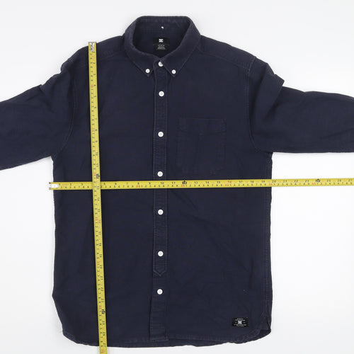 DC Men’s Blue Cotton Button-Up Long Sleeve Casual Shirt M
