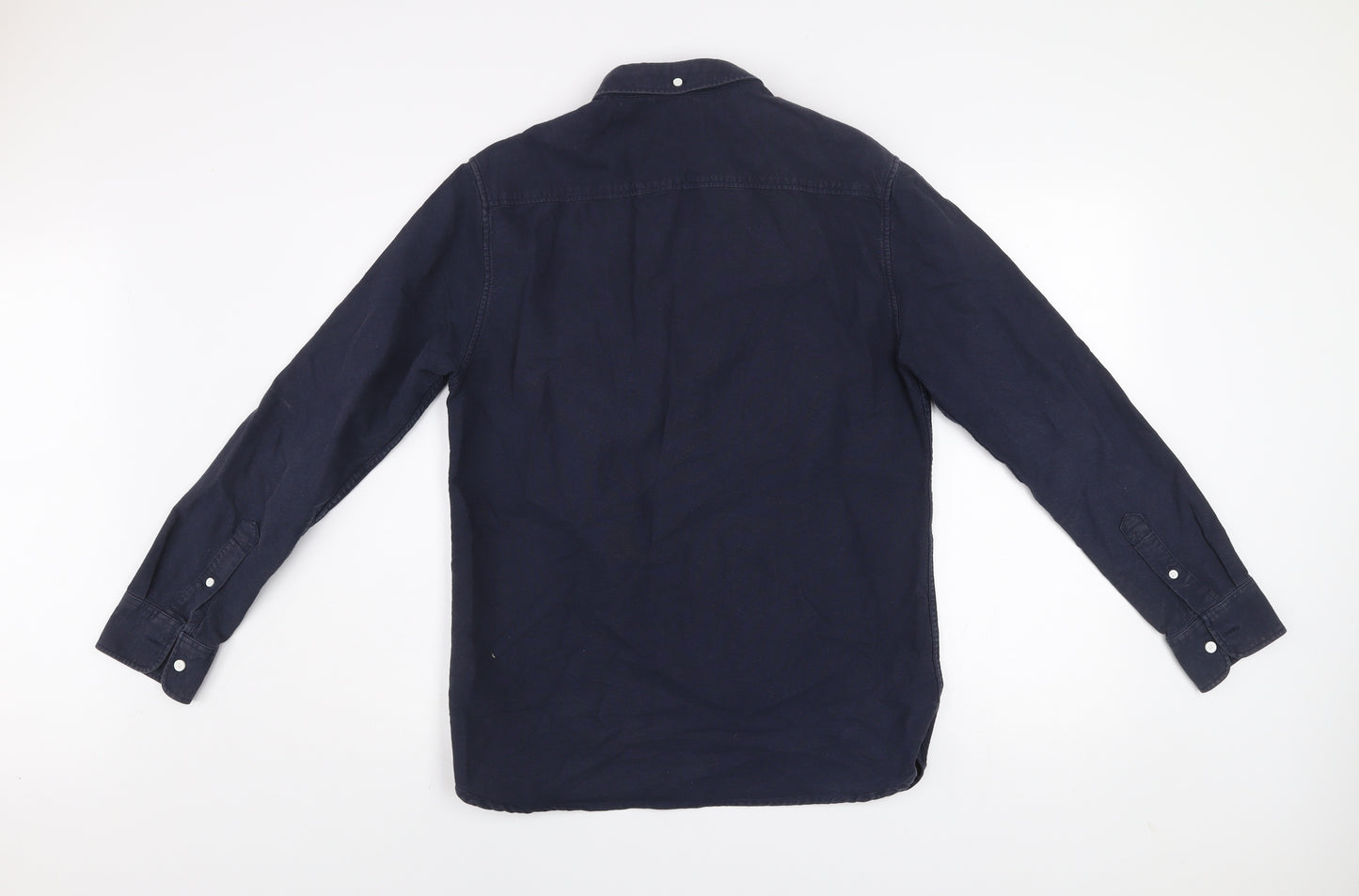 DC Men’s Blue Cotton Button-Up Long Sleeve Casual Shirt M