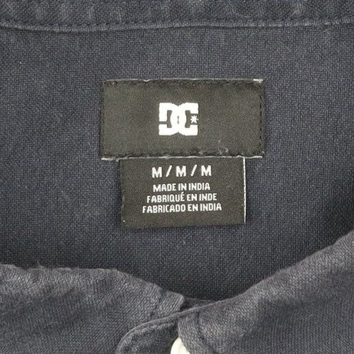 DC Men’s Blue Cotton Button-Up Long Sleeve Casual Shirt M