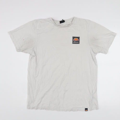 Ellesse Men's White XL Crew Neck Cotton T-Shirt