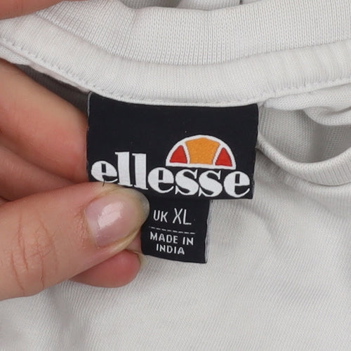 Ellesse Men's White XL Crew Neck Cotton T-Shirt