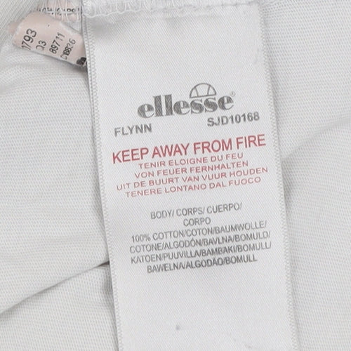 Ellesse Men's White XL Crew Neck Cotton T-Shirt