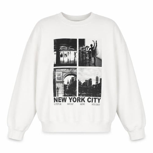 Dunnes Women White XS Pullover Sweatshirt New York City Graphic Print