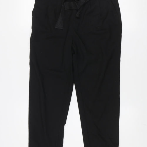 ONLY Womens Black Paperbag Belted Tailored Trousers Size S