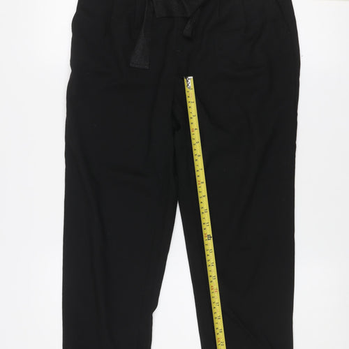 ONLY Womens Black Paperbag Belted Tailored Trousers Size S