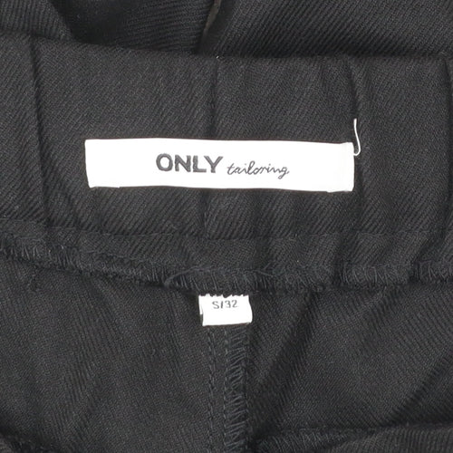 ONLY Womens Black Paperbag Belted Tailored Trousers Size S