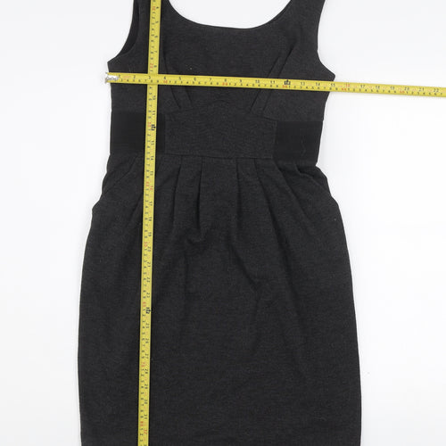 Intermission Women’s Grey Sheath Knee Length Dress Size 8 Sleeveless Workwear