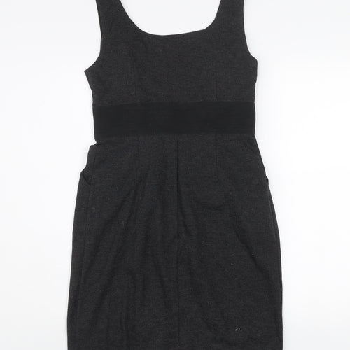 Intermission Women’s Grey Sheath Knee Length Dress Size 8 Sleeveless Workwear