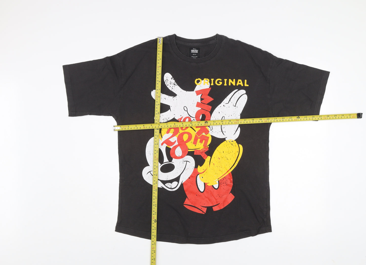 Disney Mickey Mouse Men's Black Graphic T-Shirt XS Cotton