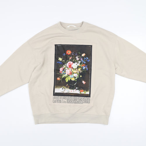 Primark Men’s Beige Graphic Art Pullover Sweatshirt XS
