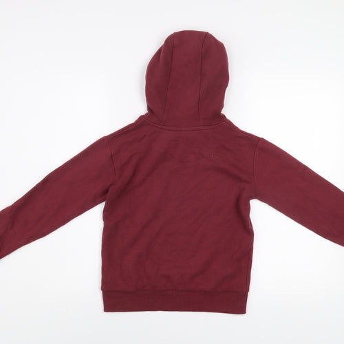 Jack Wills Girls Red Pullover Hoodie 9-10 Years Fleece Cotton Logo Sweatshirt