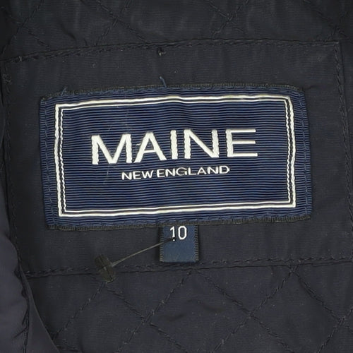 Maine New England Women's Blue Size 10 Quilted Military Jacket