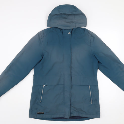 Regatta Women's Blue Mid-Length Waterproof Hooded Parka Jacket Size 12