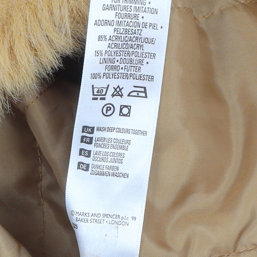 Marks and Spencer Girls Beige Faux Fur Lined Waistcoat 13-14 Years