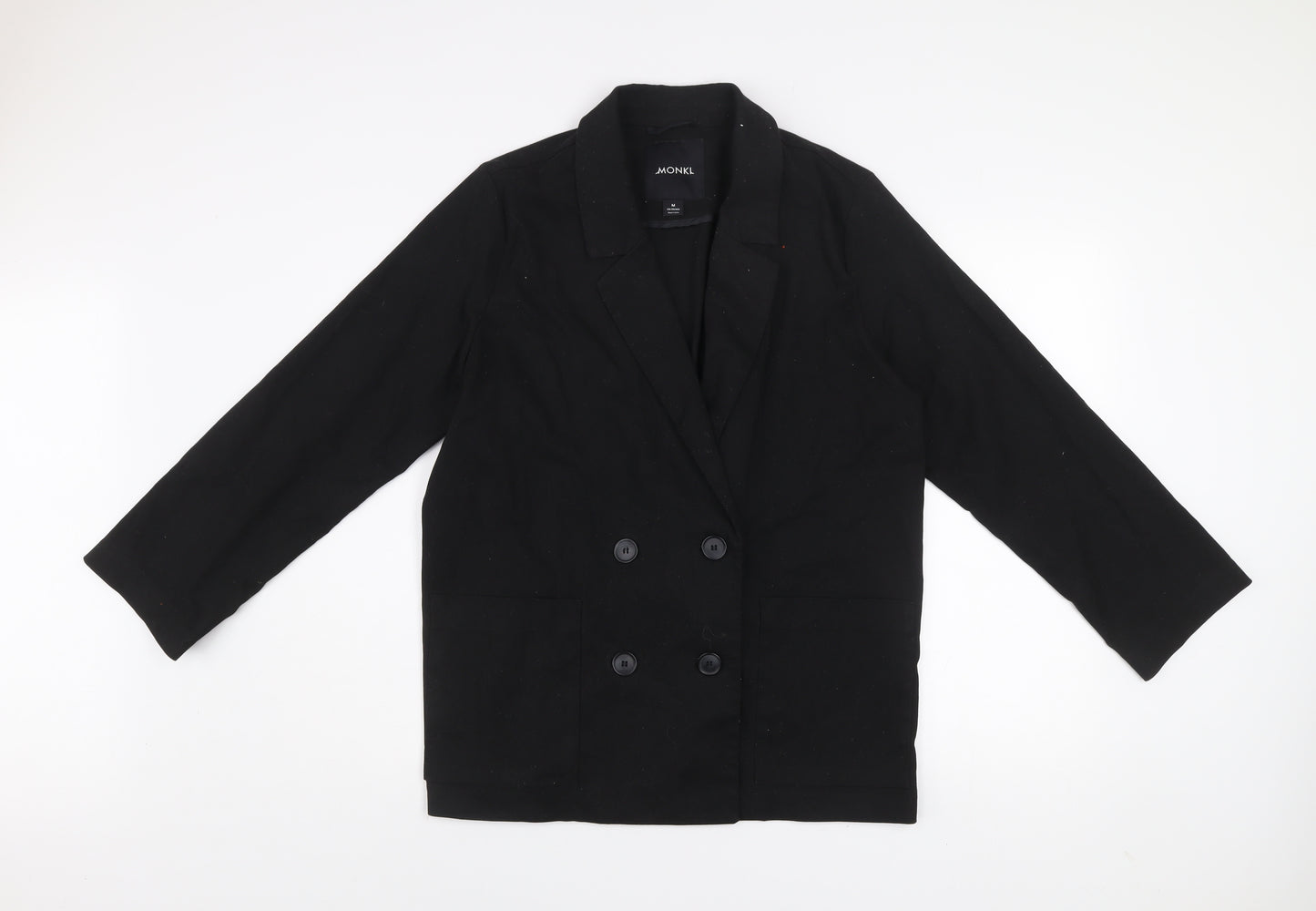 Monki Unisex Black Cotton Blazer Jacket Medium Classic Fit