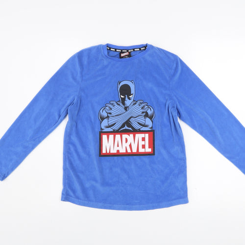 Marvel Boys Blue Fleece Pyjama Top 10-11 Years Black Panther Design