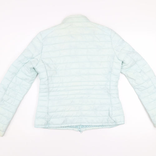 Ganesh Womens Blue Quilted Puffer Jacket Size 10 Lightweight