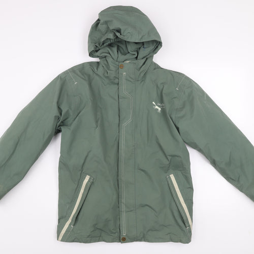 Outdoor Scene Boys Green Hooded Parka Jacket Age 12 Years Waterproof Fleece Lined