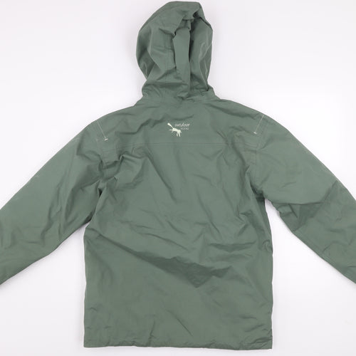 Outdoor Scene Boys Green Hooded Parka Jacket Age 12 Years Waterproof Fleece Lined