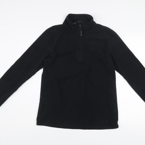 Peter Storm Womens Black Fleece Pullover 1/4 Zip Sweatshirt Size 14