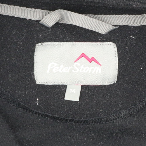 Peter Storm Womens Black Fleece Pullover 1/4 Zip Sweatshirt Size 14