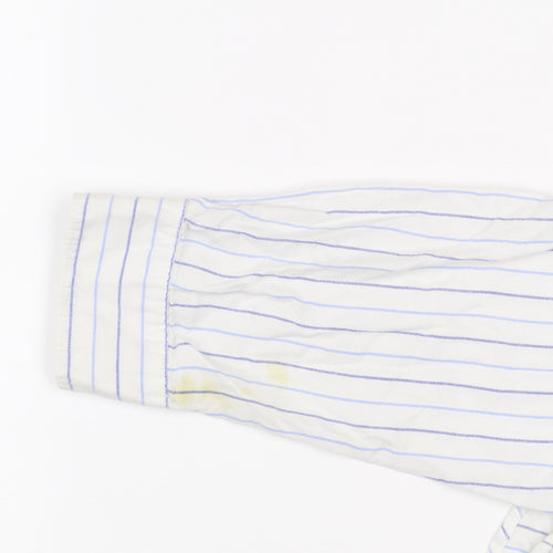 Gap Men's White Striped XL Relaxed Fit Button-Up Cotton Shirt