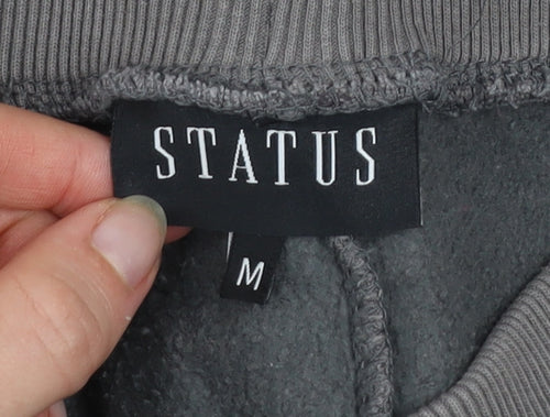 Status Mens Grey Medium Jogger Sweatpants with Side Stripe Detail