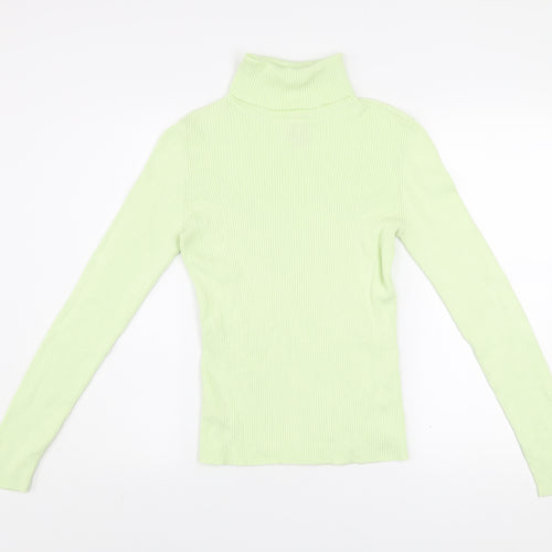 GAP Women’s Green Roll Neck Cotton Slim Fit Jumper Size M