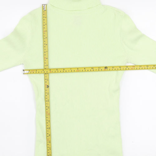GAP Women’s Green Roll Neck Cotton Slim Fit Jumper Size M