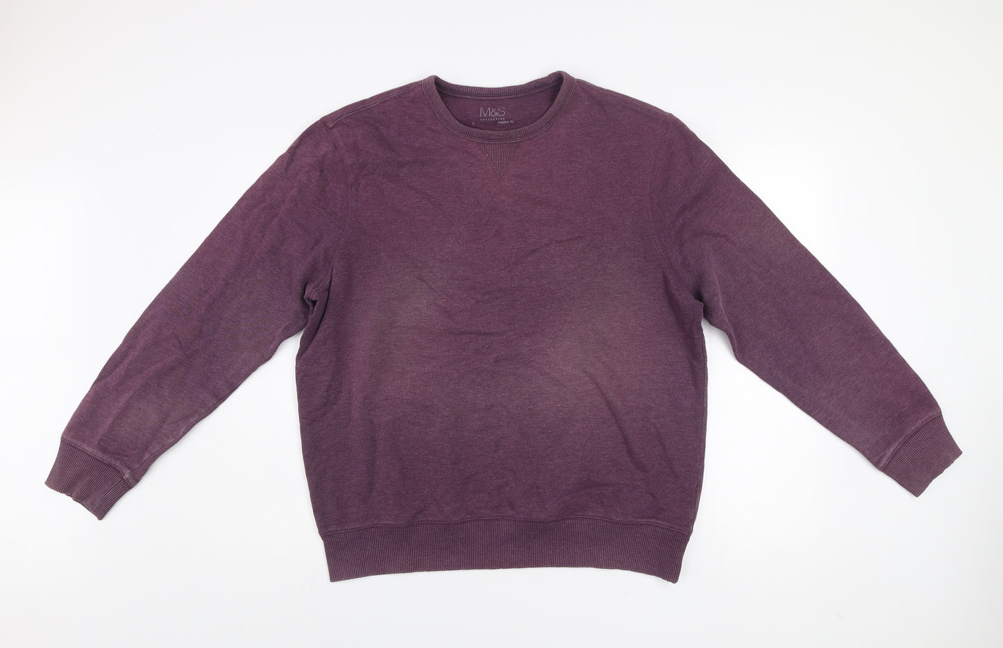 Marks and Spencer Men’s Purple Regular Fit Cotton Sweatshirt L