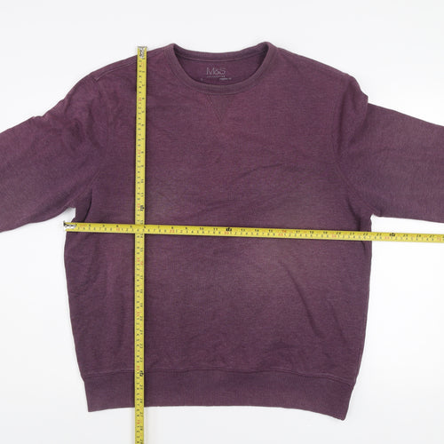 Marks and Spencer Men’s Purple Regular Fit Cotton Sweatshirt L