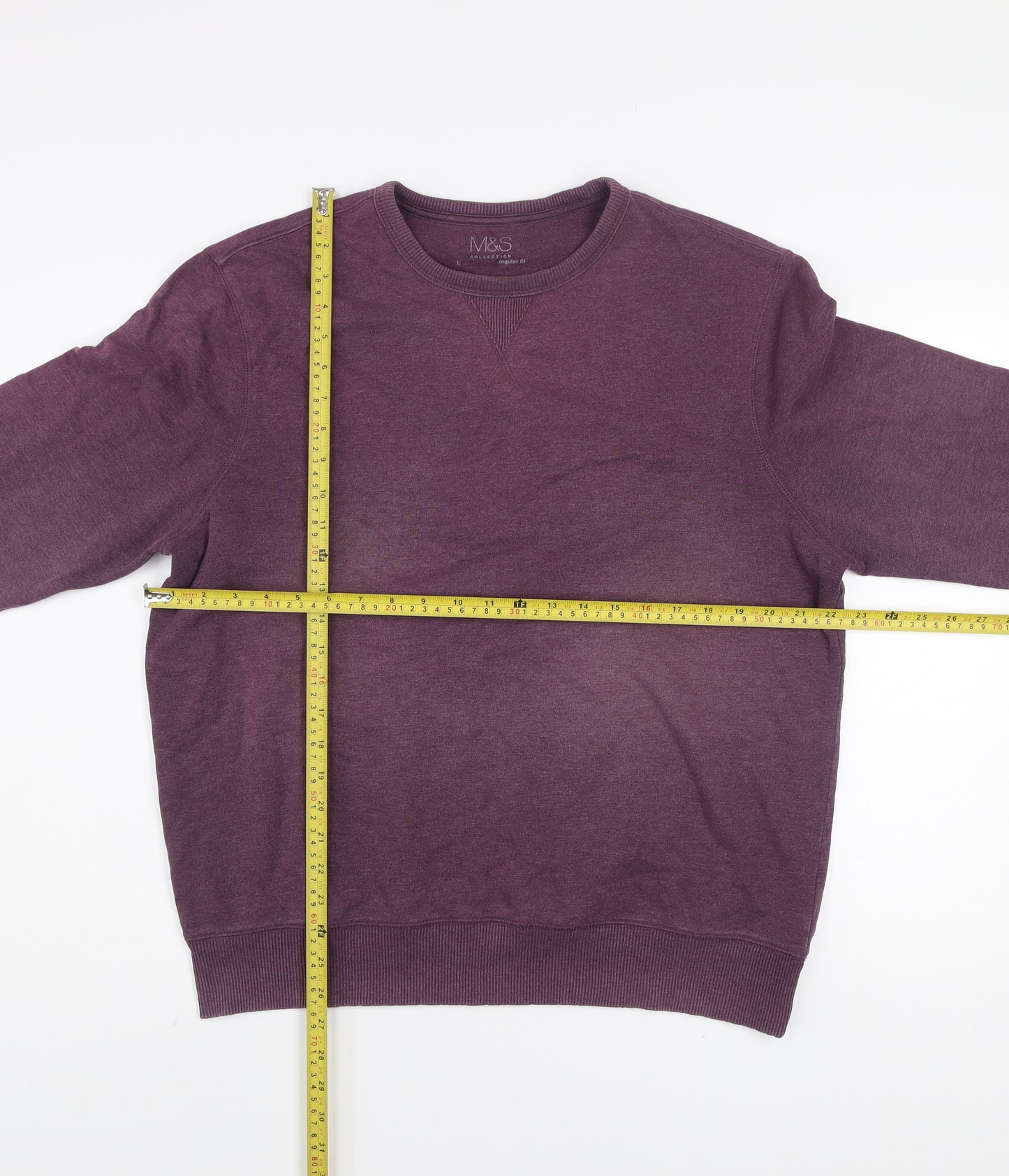 Marks and Spencer Men’s Purple Regular Fit Cotton Sweatshirt L