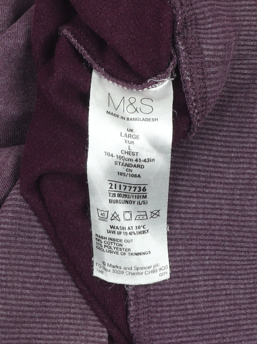 Marks and Spencer Men’s Purple Regular Fit Cotton Sweatshirt L