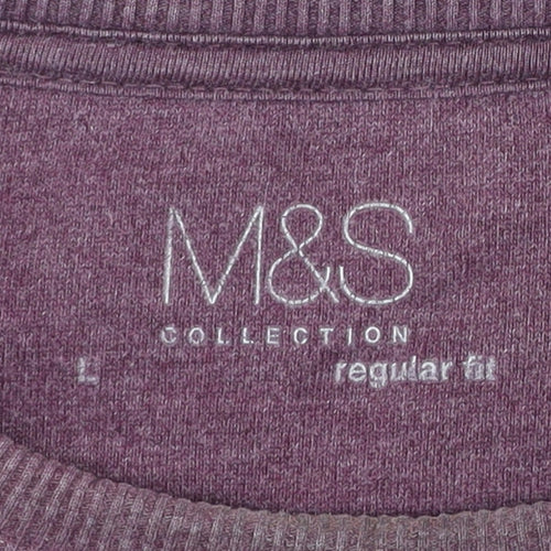 Marks and Spencer Men’s Purple Regular Fit Cotton Sweatshirt L