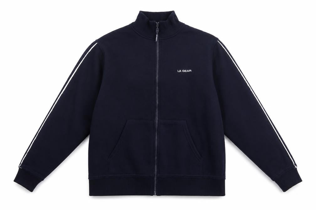 Front view of LA Gear Women's Blue Full Zip Fleece Jacket, size 14