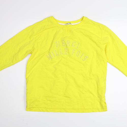 Sandwich Women Yellow Merci Mille Fois Pullover Sweatshirt M