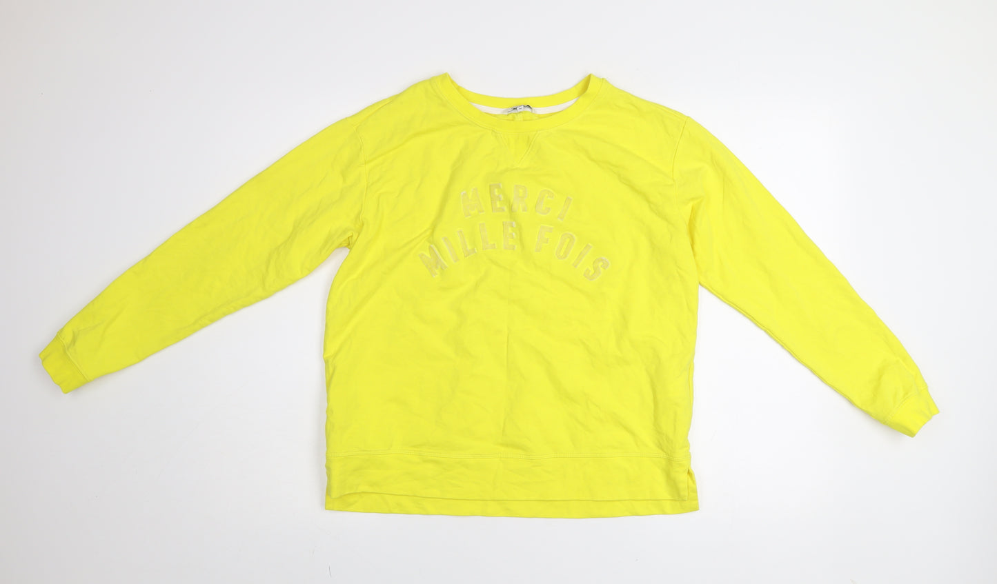 Sandwich Women Yellow Merci Mille Fois Pullover Sweatshirt M