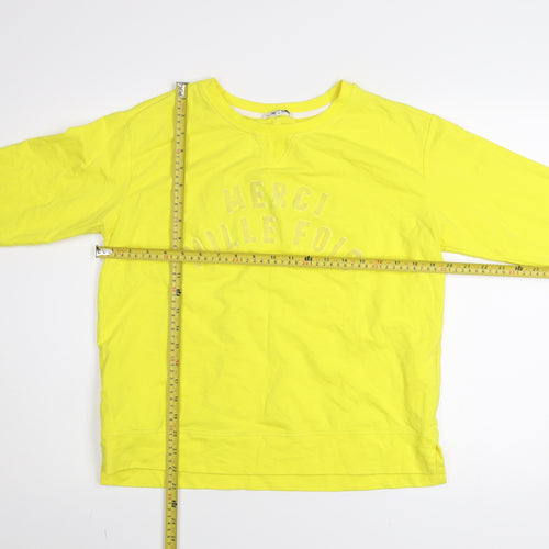 Sandwich Women Yellow Merci Mille Fois Pullover Sweatshirt M