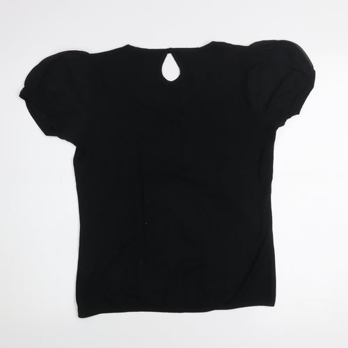 Lakeland Women’s Black Short Puff Sleeve Viscose Stretch Blouse Size 12