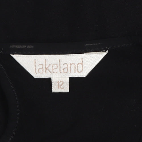 Lakeland Women’s Black Short Puff Sleeve Viscose Stretch Blouse Size 12