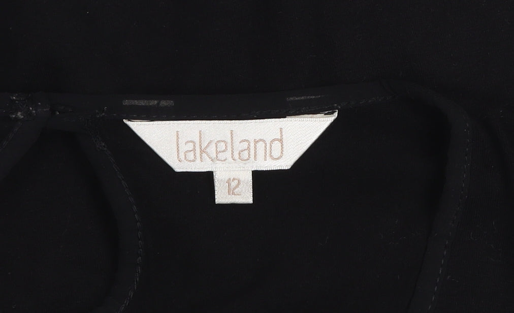 Lakeland Women’s Black Short Puff Sleeve Viscose Stretch Blouse Size 12