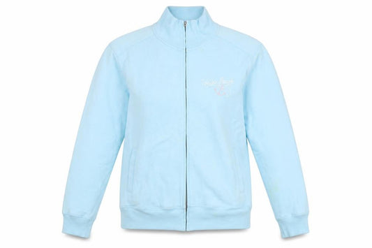 Front view of Blue 84 Women's Blue L Full Zip Casual Jersey Jacket