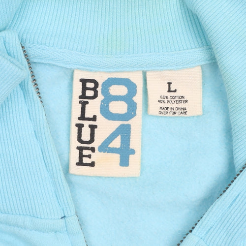 Blue 84 Women's Blue L Full Zip Casual Jersey Jacket