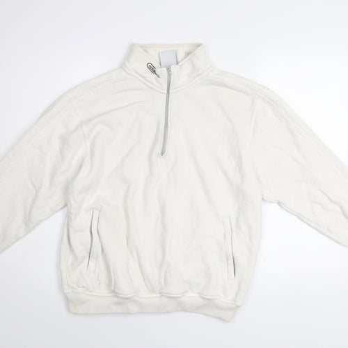 Adidas Men's White 1/2 Zip Cotton Sweatshirt Size M