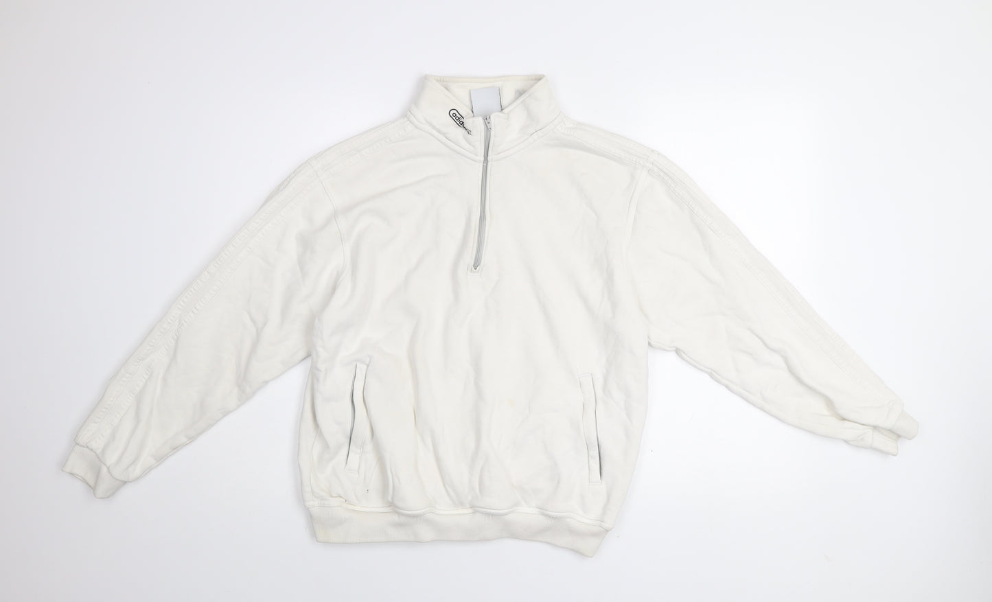 Adidas Men's White 1/2 Zip Cotton Sweatshirt Size M