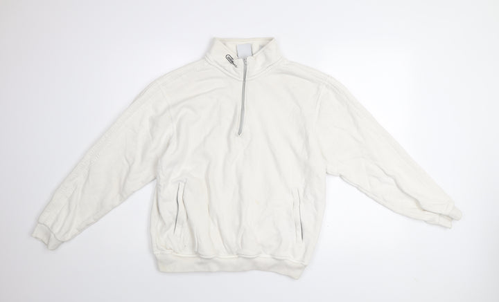 Adidas Men's White 1/2 Zip Cotton Sweatshirt Size M