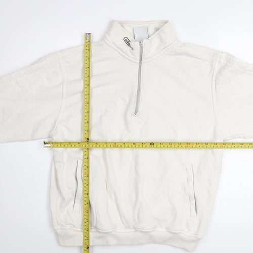 Adidas Men's White 1/2 Zip Cotton Sweatshirt Size M